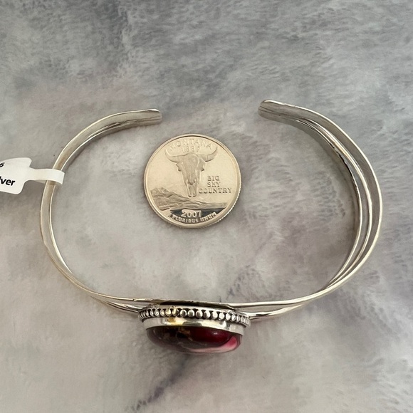 ❤️ Red Rose Pink Dahlia Turquoise Southwestern 926 Adjustable Cuff Bracelet 23gm - Picture 10 of 11